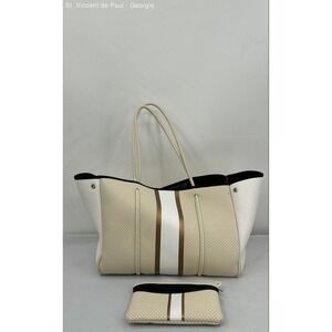 Haute Shore Greyson Neoprene Large Tote Bag W/ Wristlet Beach Bag Purse 15 x 11"